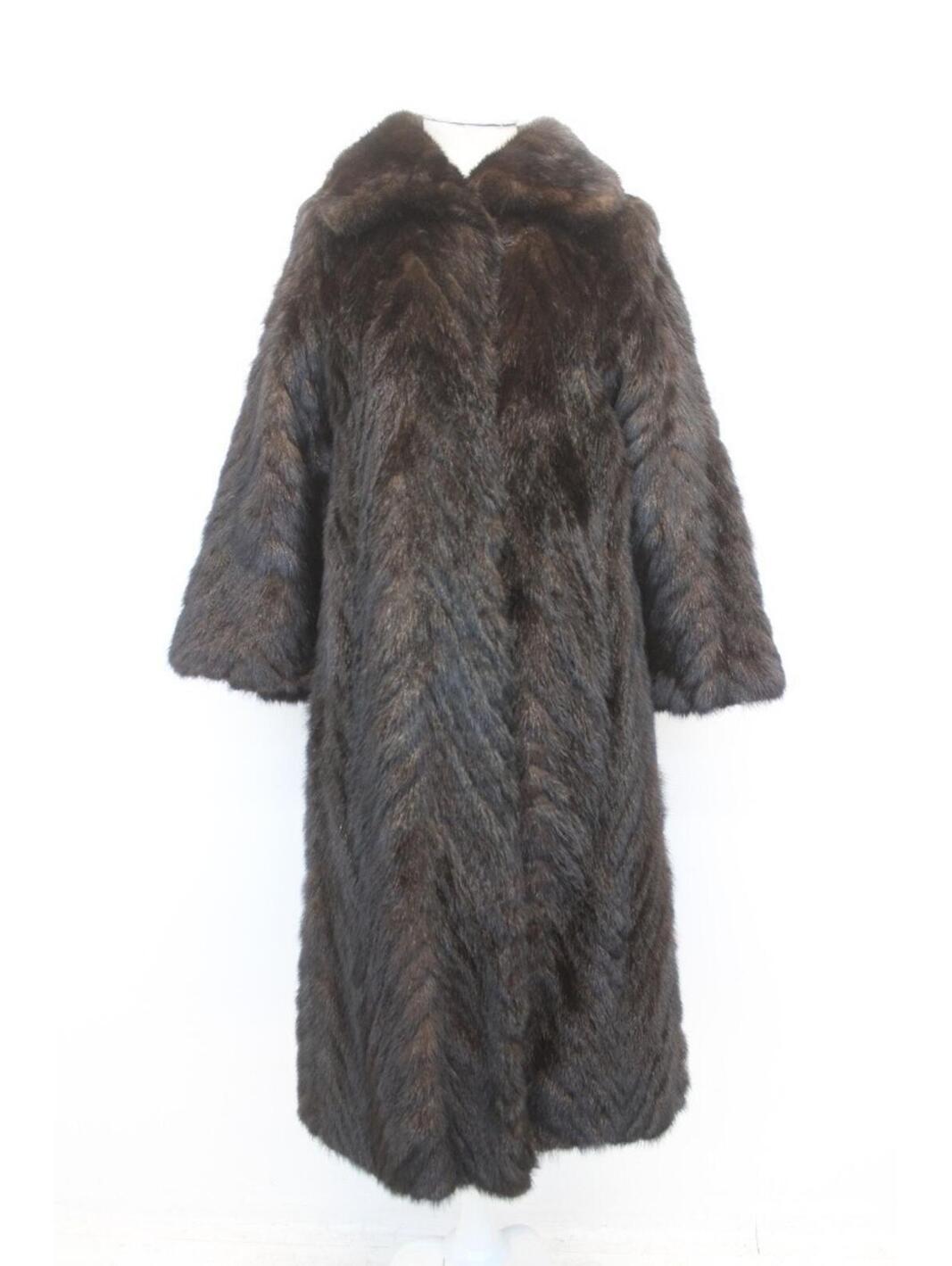 Mint Natural Canadian Dark Ranch Mink Fur Coat Jacket Women Woman Sz 2-4 Petite